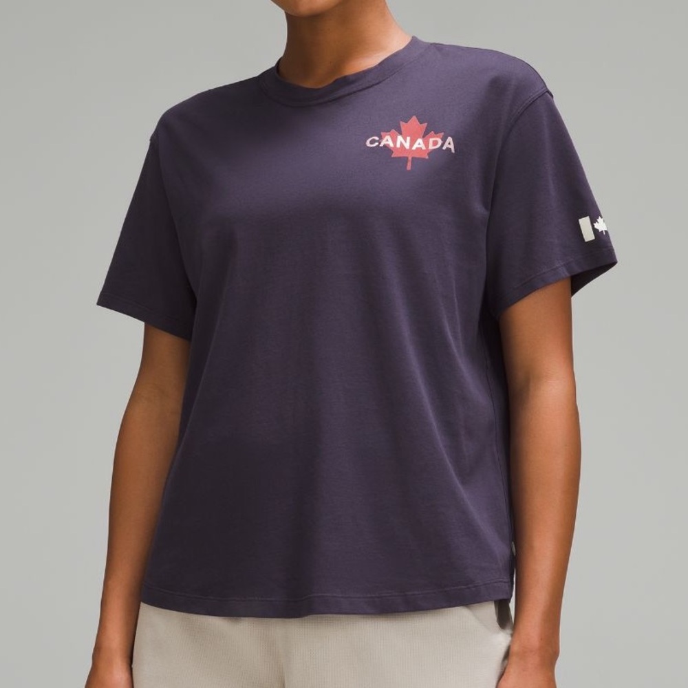 NEW Lululemon Team Canada Women's Cotton Jersey Graphic T-Shirt Paris Olympics